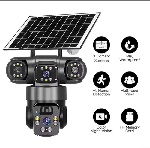 Cámara de Seguridad Solar 3 en 1 - Vigilancia Exterior